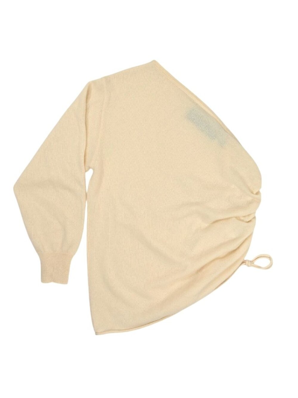 Parrish LA Cashmere One Shoulder Top in Beige